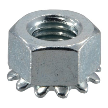 MIDWEST FASTENER External Tooth Lock Washer Lock Nut, 5/16"-24, Steel, Grade 2, Zinc Plated, 12 PK 39723